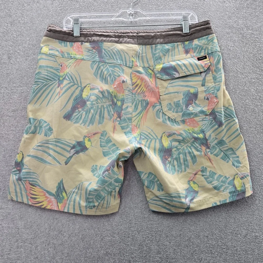 Rip Curl Men‎ Swimwear 33 Yellow Lay Days Board Shorts Outdoor Beach Surf